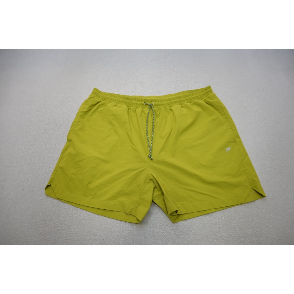 Fabletics Active Shorts Mens 2XL Lime Green Mesh Liner Drawstring Excellent